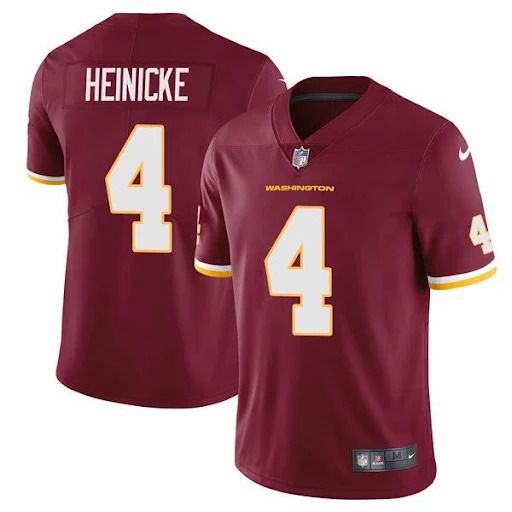 Men Washington Redskins 4 Taylor Heinicke Nike Red Vapor Limited NFL Jersey